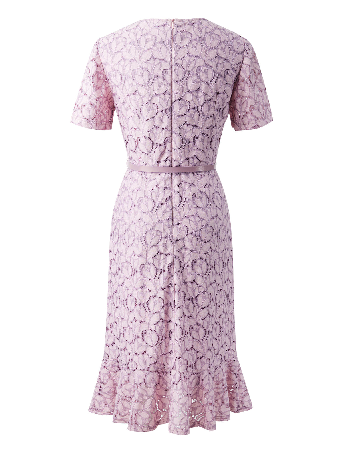 Lilac Lace Mermaid-Hem Dress