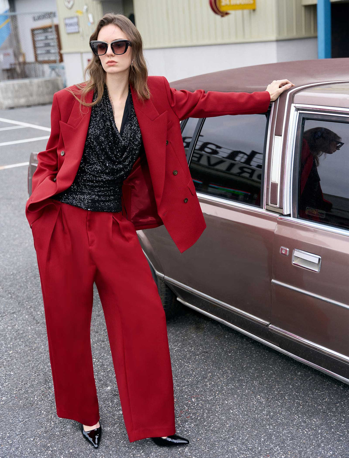 Oversized Double-Breasted Wool-Blend Blazer