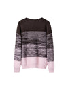 Wool Gradient Striped Crew Neck Relaxed Knit Sweater