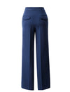 Navy Wide-Leg Suit Pants