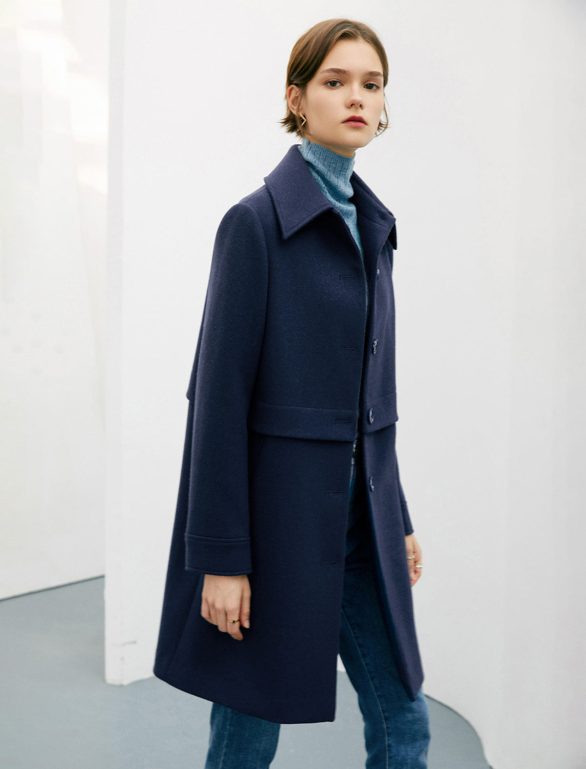 Wool Blend Relaxed Coat