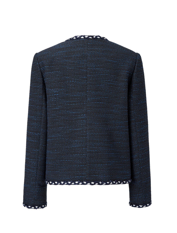 Navy Blue Tweed Jacket