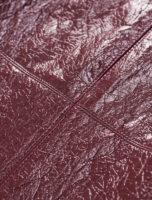 Burgundy Faux Leather Mini Skirt