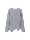 Button-Detail Asymmetric-Hem Knit Top