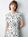 Keyhole Neck Floral Print Midi Dress