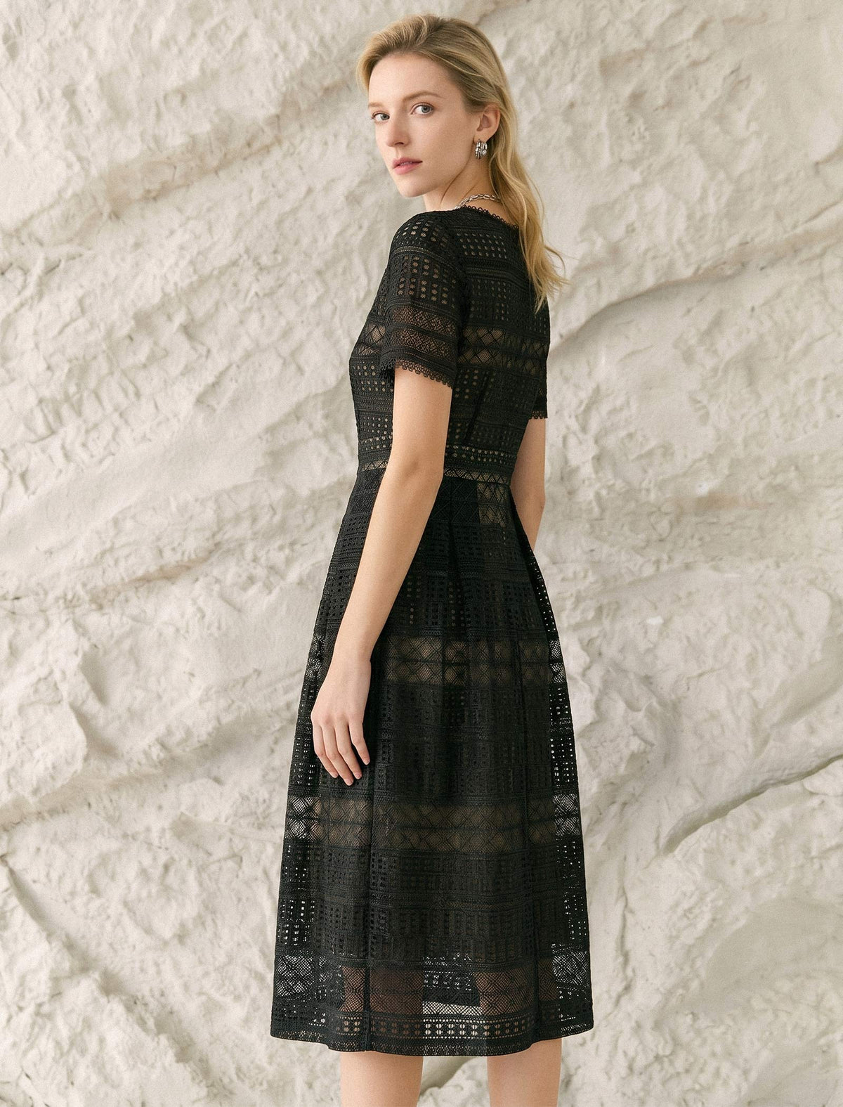 Salerno Soft Lace A-Line Midi Dress