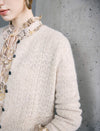 Cable Textured Long Sleeve Wave Hem Cardigan