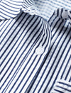 Simple Striped Jacquard Button-Down Shirt