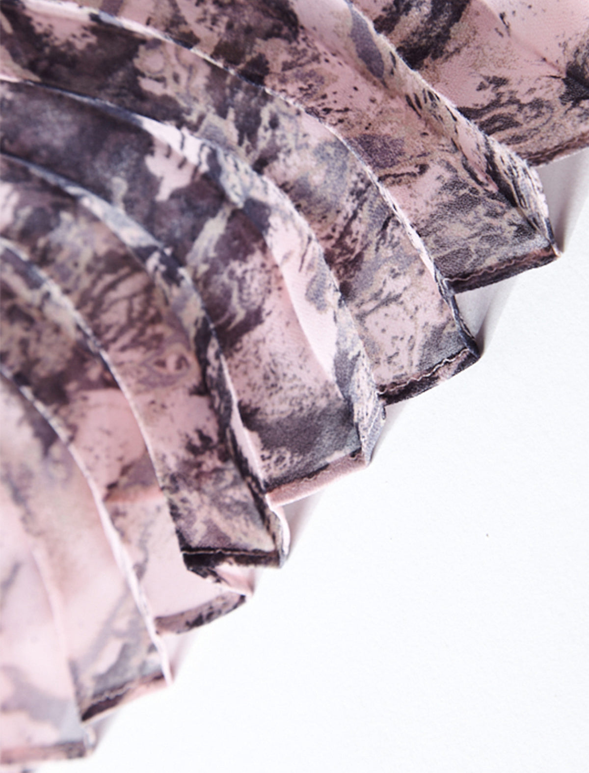 Chiffon Tie Dye Sun Pleated Midi Skirt