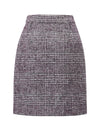 Plaid Wool-Blend Midi Skirt
