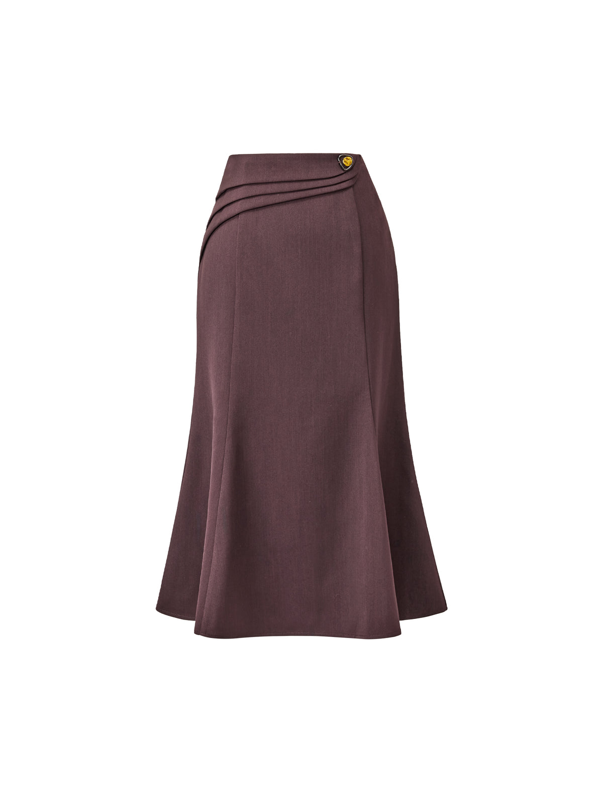 Fishtail Midi Skirt with Decorative Waist