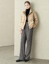 Herringbone Wool-Blend Wide-Leg Pants