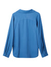 Blue Loose Lapel Long-Sleeve Shirt