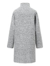 Gray Tweed Toggle Wool Blend Coat