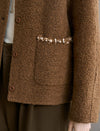 Tweed Wool-Blend Embellished Trim Jacket