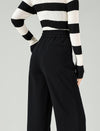 Stylish Black Drawstring Wide Leg Pants