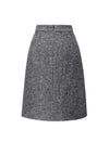 Wool Gray Classic Mid-Length Skirt