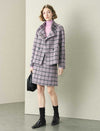 Tweed Plaid Wool-Blend Jacket