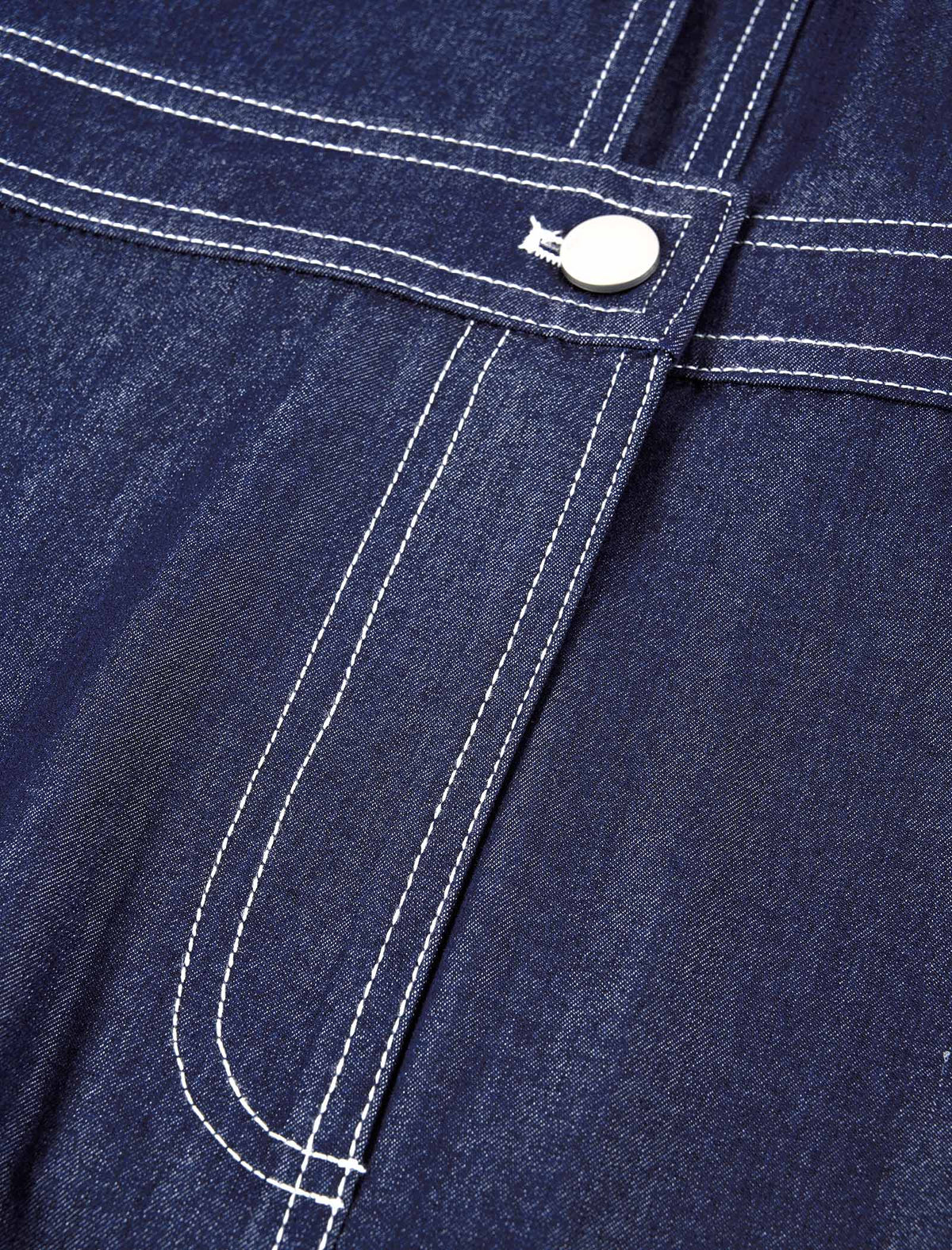 Denim Button Detail Short Sleeve Dress