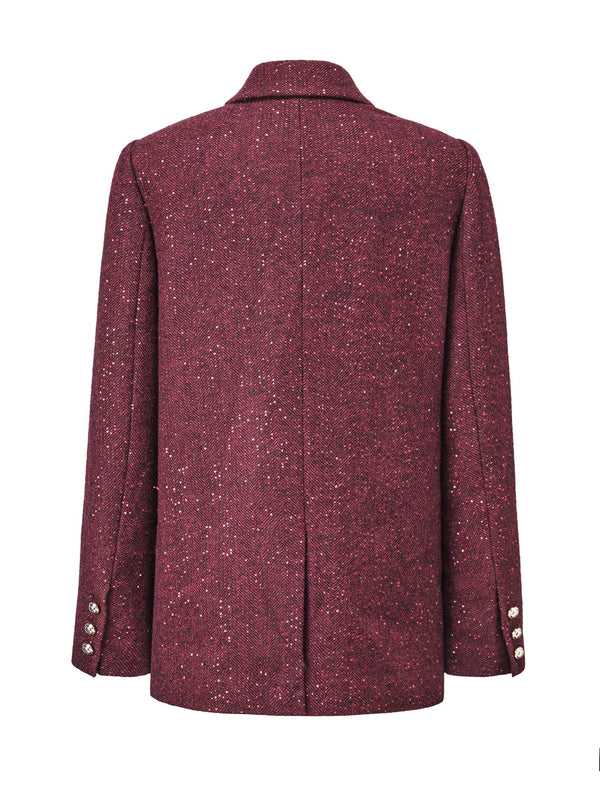 Sparkle Tweed Wool-Blend Blazer