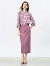 Mauve Pink Watercolor Print Blouse