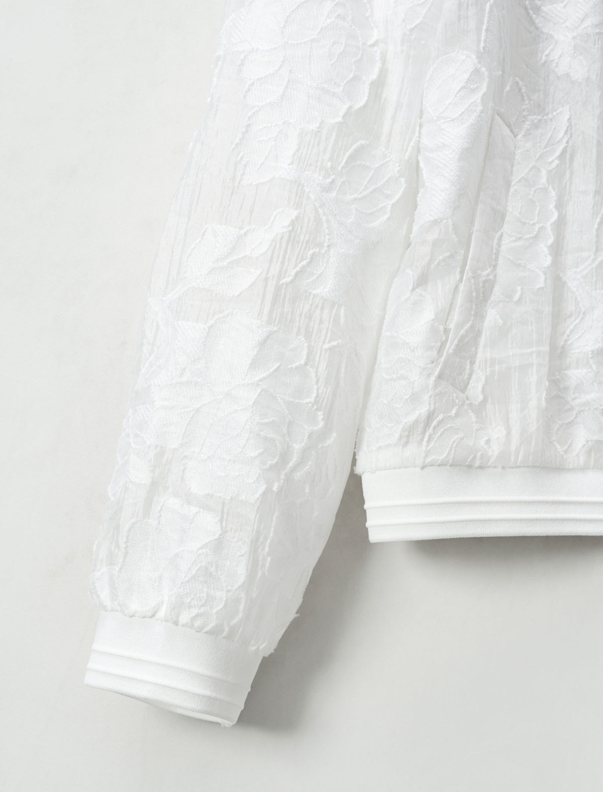Sheer Floral Lace Zip-Up Sun Jacket
