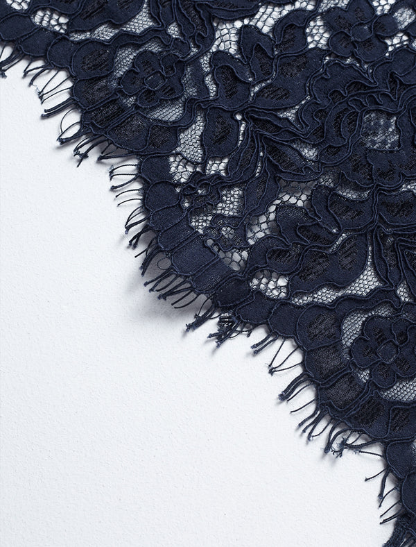 Navy Blue Lace Shirt Dress