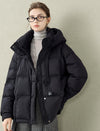High Collar Hooded Down Jacket