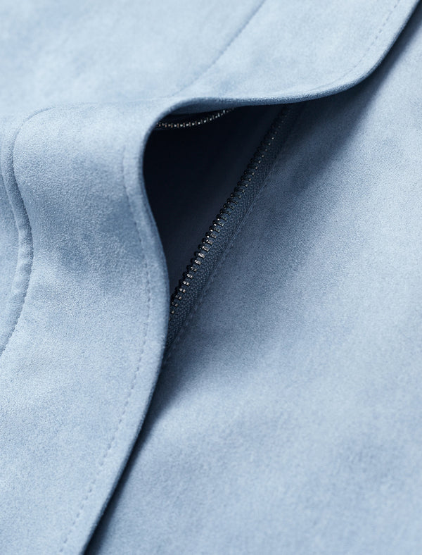 Blue Waist-Defining Vintage Trench Coat