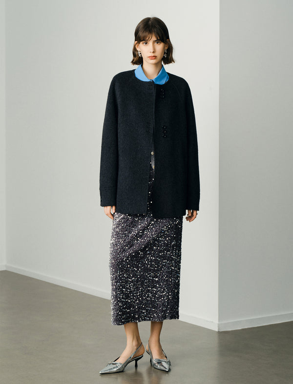 Charcoal Grey Wool Blend Coats