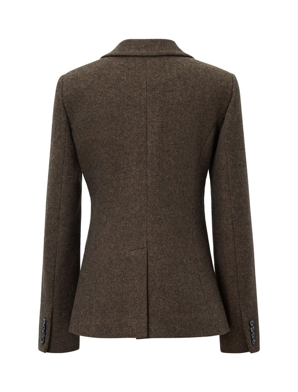 Brown Wool-Blend Blazer