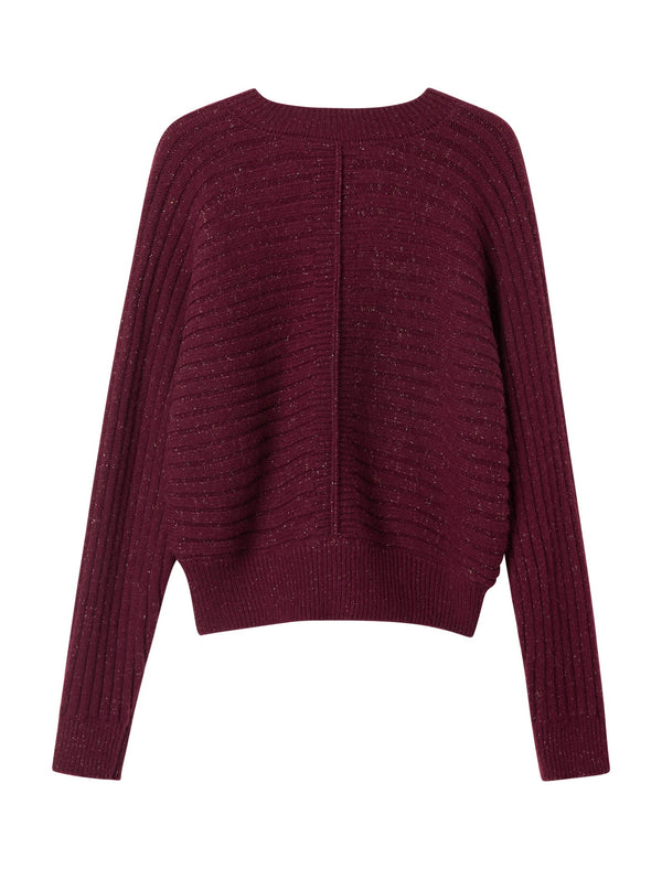 Burgundy Sparkle Knit Cardigan
