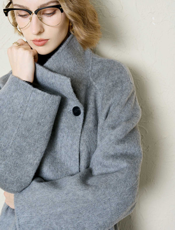100% Wool Belted Wrap Coat