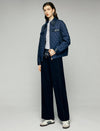 Contrast-Stitch Drawstring Wide-Leg Pants
