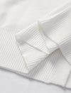 White Minimalist Loose Knit Round Neck Sweater