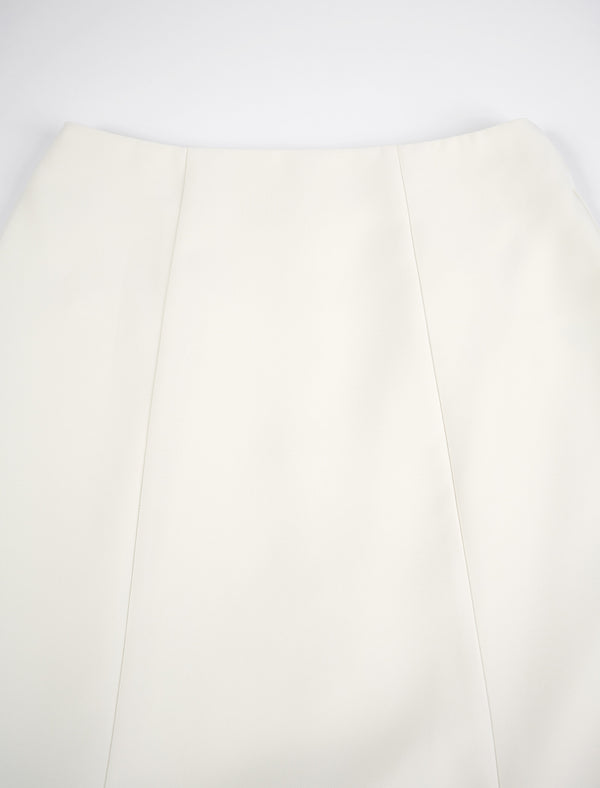 Lace Trim A-Line Midi Skirt