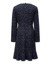 Floral Waist-Defining Long-Sleeve Dress