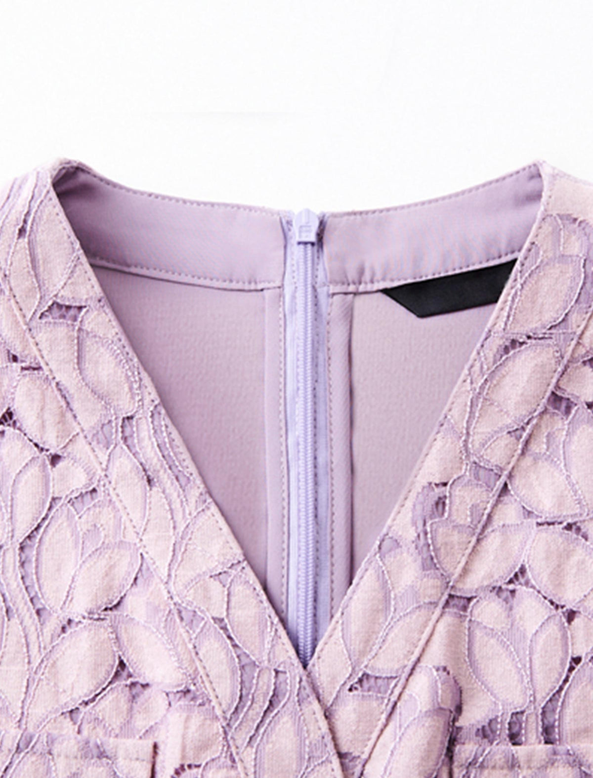 Lilac Floral V-Neck Lace Dress