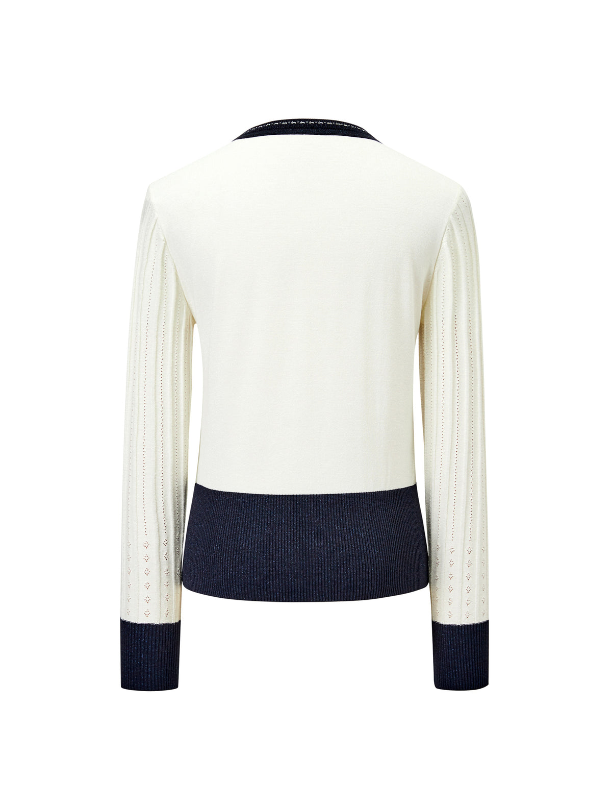 Contrast Bow Detail Knit Cardigan