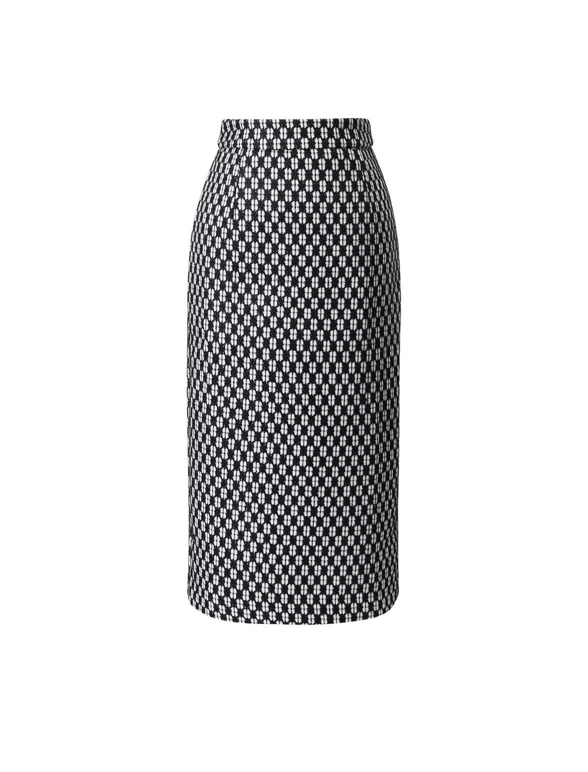 Vintage-Inspired Textured Calf-Length Skirt