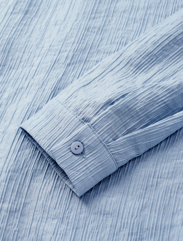 Tencel Blend Textured Belted Shirt