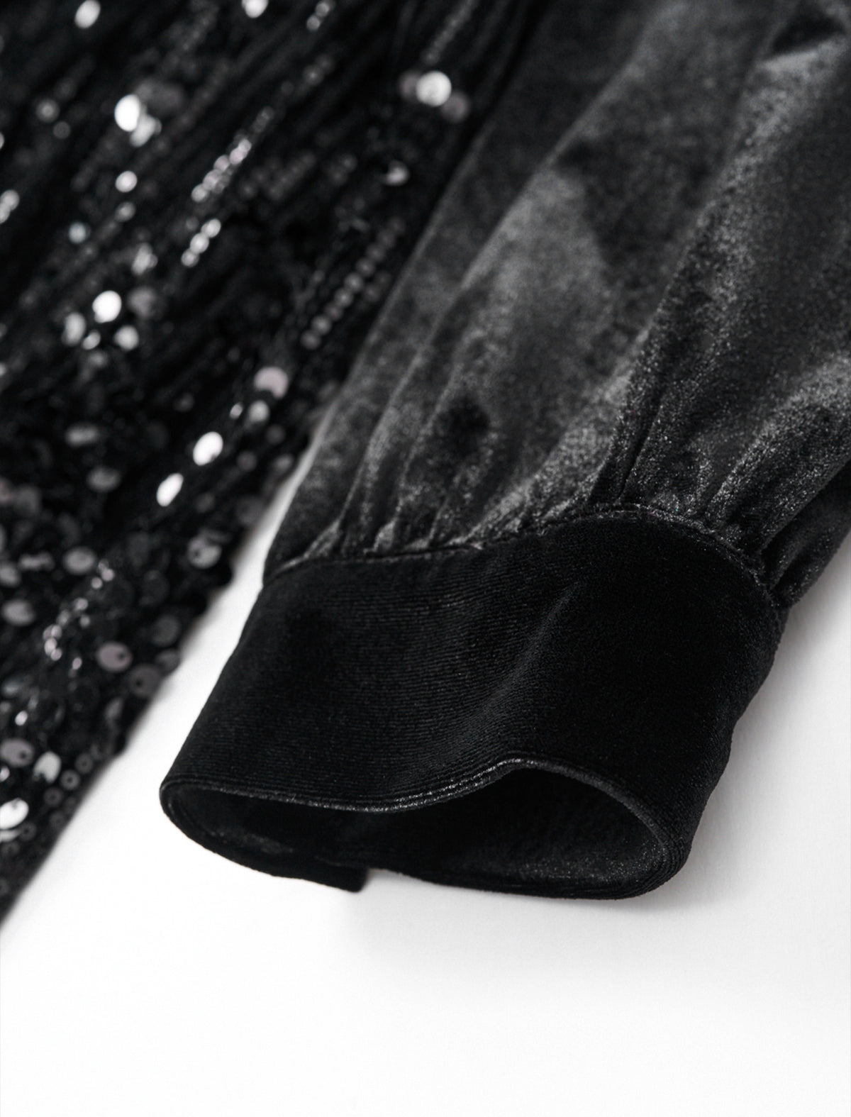 Black Velvet Sequin Midi Dress