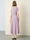 Light Pink Polka Dot Sleeveless Midi Dress
