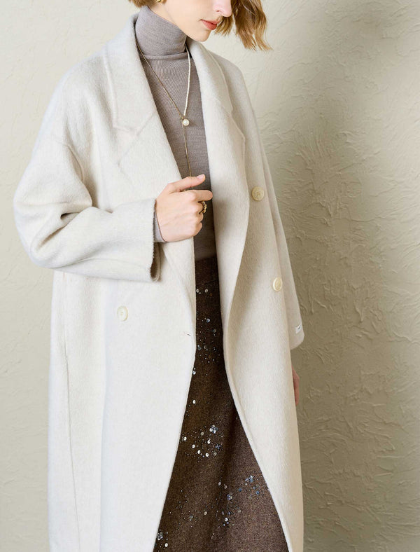 100% Australian Superfine Wool Double-Breasted Coat