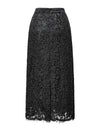 Lace Back Slit Midi Skirt
