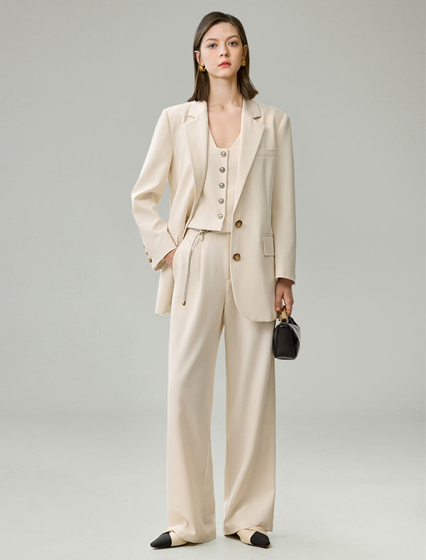 Linen Blend Relaxed Fit Tailored Blazer