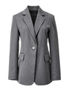 Grey Single-Button Blazer