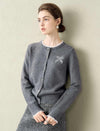 Lace-Trimmed Wool Cardigan