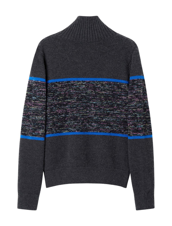 Charcoal Grey Button Placket Sweater