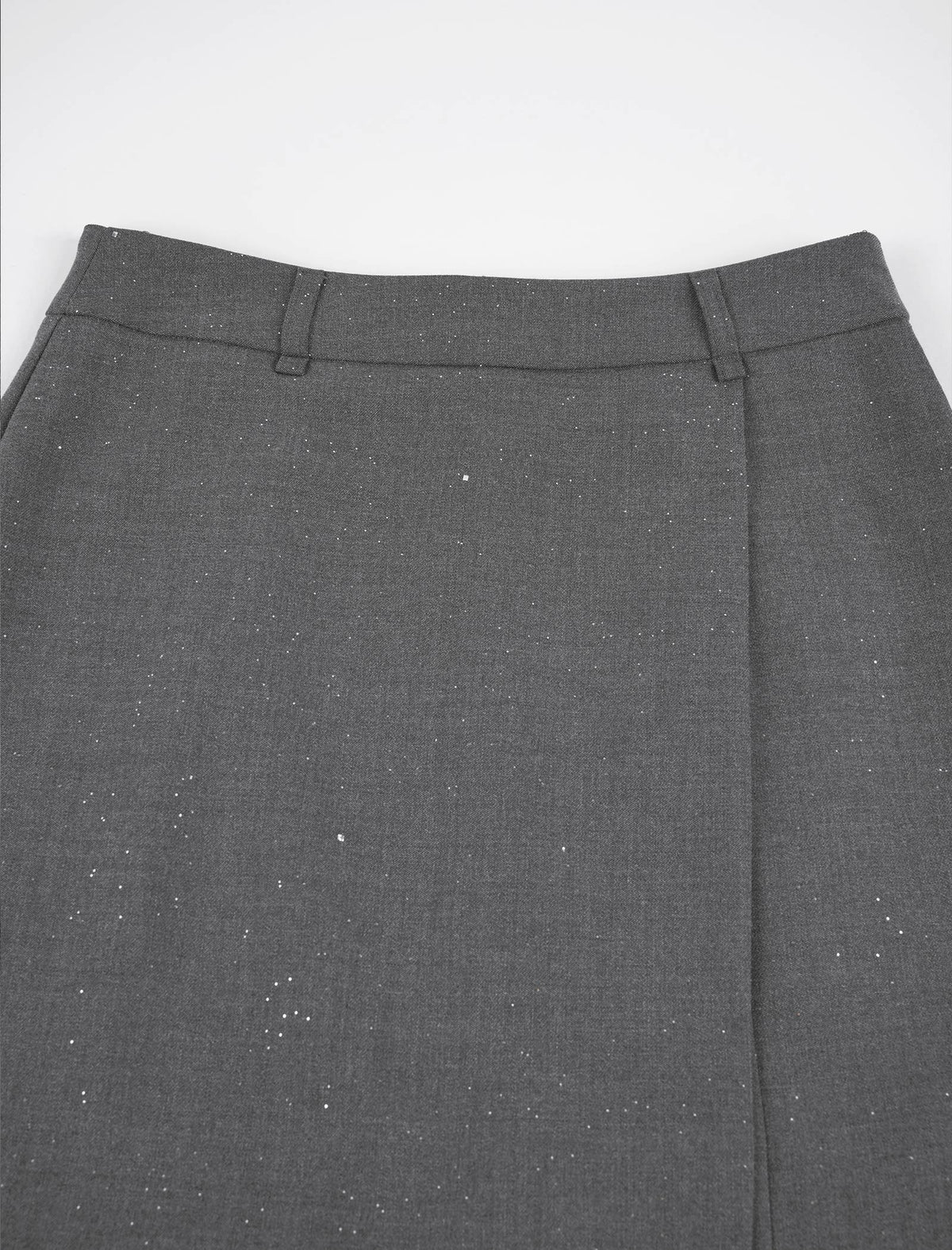 Sparkle Detail Side Slit Midi Skirt